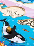 F&S Wooden Marine Animal Peg Puzzle Board Baby Shape & Color Recognition Toys for 1 2 3 Years(5pc)