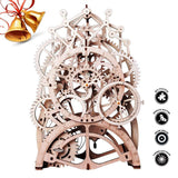 F&S 3D Assembly Puzzles Wooden Mechanical Gears Decor Laser-Cut Pendulum Clock Model Kit Best Engineering Toys for Teens
