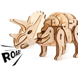F&S Dinosaur Building Toys 3D Grown-Up Puzzles Laser-Cut Wood Craft Kits 3 Control Approaches Robot Triceratops Toys for Kids Age 7 8 9 10 11