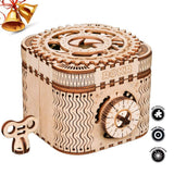F&S 3D Wooden Treasure Box Puzzle Unique Model Kits to Build Mechanical Engineering Kits Great Birthday for Adults and Children Age 14+