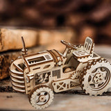 F&S Wooden Mechanical Gears Kits 3D Puzzle Brain Teaser Executive Desk Toys Best Birthday Gifts for Teens & Adults(Tractor)