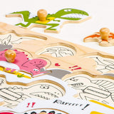 F&S Wooden Dinosaur World Peg Puzzle Easy-Hold Puzzle Game Baby & Toddler Toys for 1 2 3 Years(8pc)