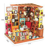 Dollhouse Miniatures DIY Furniture Kit Doll House With Furniture For Gift (Study Room)