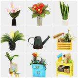F&S DIY Dollhouse Wooden Miniature Furniture Kit Mini Green House with LED Best Birthday Gifts for Women and Girls