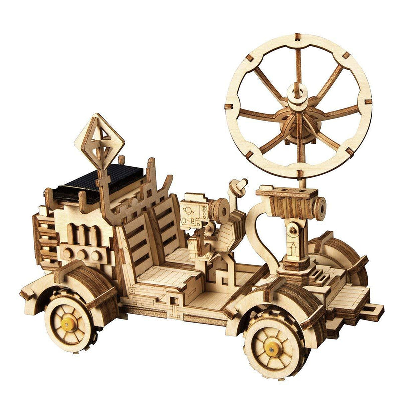 F&S 3D Assemble Puzzle Wooden DIY Solar Power Car Kits - Educational STEM Subjects Great Home-School Curriculum - Unique Solar Power Toy