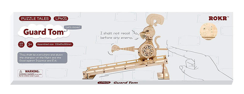 F&S Wooden Arts & Crafts 3D Assembly Puzzle Brain Teaser Educational Toy for Teens (Guard Tom)