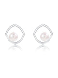 Simple Geometry Pearl Earrings