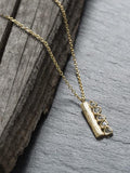 Diamond-inlaid Silver Necklace