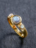 Golden Natural Moonstone Ring