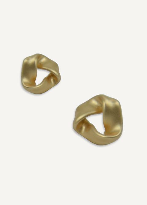Golden Metallic Circle Earrings