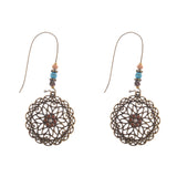 European and American retro openwork carved long earrings
