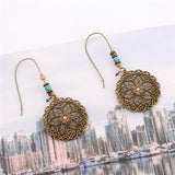 European and American retro openwork carved long earrings