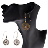 European and American retro openwork carved long earrings