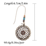 European and American retro openwork carved long earrings