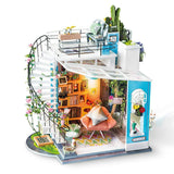 F&S DIY Miniature Dollhouse Kit - 1:24 Scale Dollhouse Room Kit with LED Light - DIY House Kit with Furniture Best Birthday for Women and Men