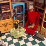 Dollhouse Miniatures DIY Furniture Kit Doll House With Furniture For Gift (Study Room)