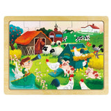 F&S Wooden Happy Ranch Jigsaw Puzzle with Storage Tray Grow-Up Puzzle Educationl Toy (24pcs)
