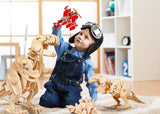 F&S Walking Trex Dinosaur 3D Wooden Craft Kit Puzzle for Kids,Sound Control Robot T-Rex Model Kits for 7 8 9 10 11 12 Year Old Boys
