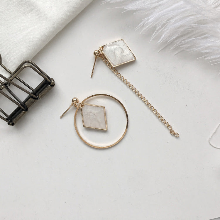 European and American irregular geometric circle diamond hollow earrings