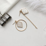 European and American irregular geometric circle diamond hollow earrings
