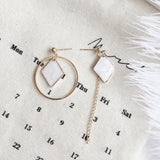 European and American irregular geometric circle diamond hollow earrings