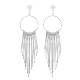 European and American fashion exaggerated fringed diamond earrings
