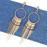 European and American fashion exaggerated fringed diamond earrings
