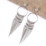 European and American fashion exaggerated fringed diamond earrings