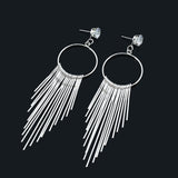 European and American fashion exaggerated fringed diamond earrings