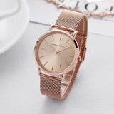 Simple Dial Mesh Strap Women's Watch