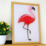 DIY Flamingo String Art Painting
