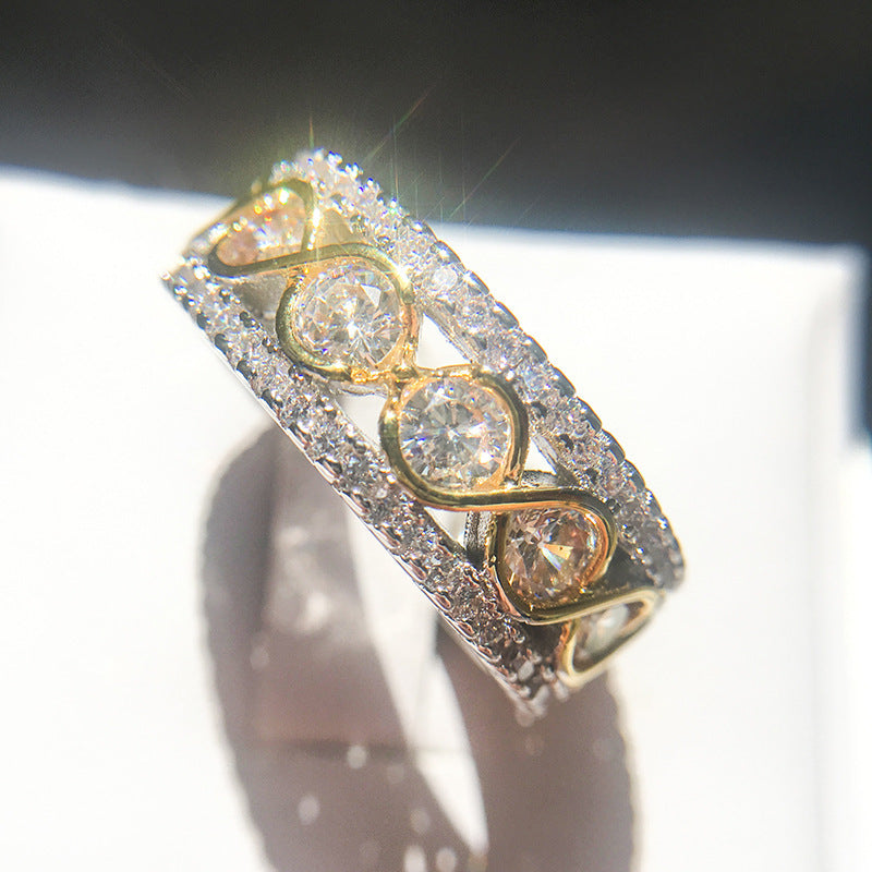Square Cubic Zircon Copper Ring Fashion Ring for party