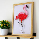 DIY Flamingo String Art Painting