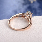 New rose gold inlaid egg shaped gemstone ring