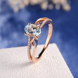 New rose gold inlaid egg shaped gemstone ring