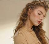 Fashion tassel personality simple temperament long ear chain