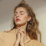 Fashion tassel personality simple temperament long ear chain