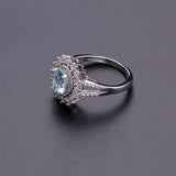 8Seasons Luxurious Rings Shiny Transparent Light Green Pink Crystal Silver Romantic Jewelry For Women Accessories Gift ,1 Piece
