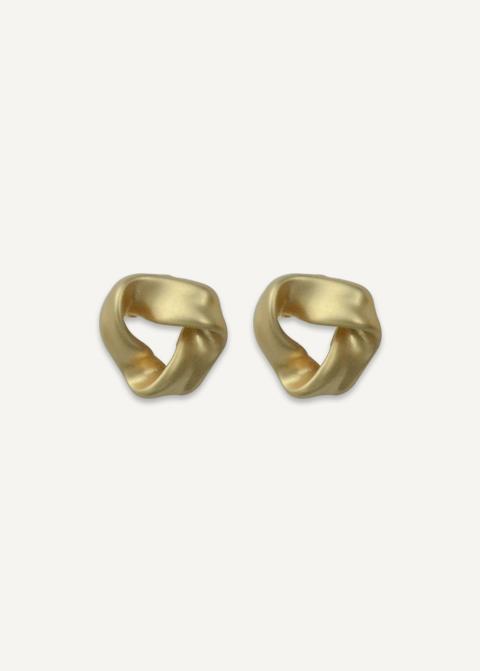 Golden Metallic Circle Earrings