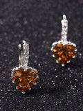Heart-shaped Zircon Earrings