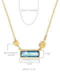 Blue Rectangle Pendant Necklace