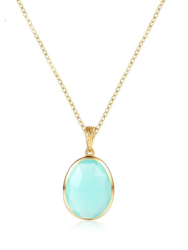 Natural Aqua Calci Necklace