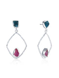 Rhombus Rough Quartz Earrings