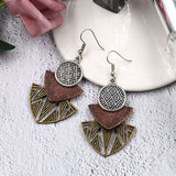 European and American fashion geometric multi-layer pendant earrings