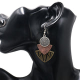 European and American fashion geometric multi-layer pendant earrings