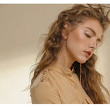 Fashion tassel personality simple temperament long ear chain