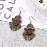 European and American fashion geometric multi-layer pendant earrings