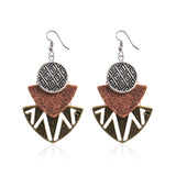 European and American fashion geometric multi-layer pendant earrings