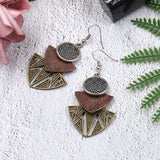 European and American fashion geometric multi-layer pendant earrings