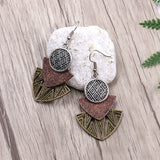 European and American fashion geometric multi-layer pendant earrings